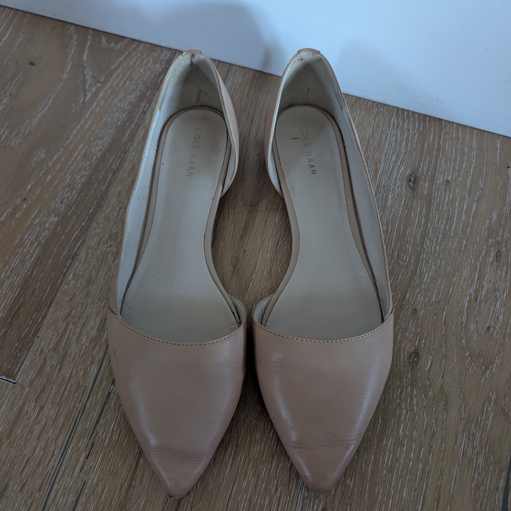 Cole Haan Women's Pointed D'Orsay Flats in Beige